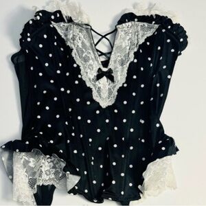 Victoria’s Secret Corset Polka Dot Cottagecore Y2K
